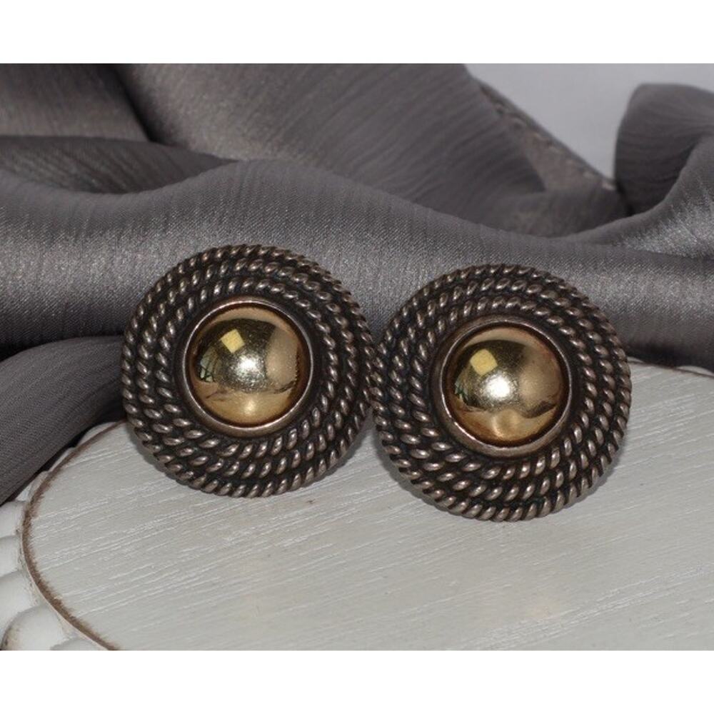 James Avery 925 & 14k Dome Omega Clasp Earrings 17.5G / 20mm